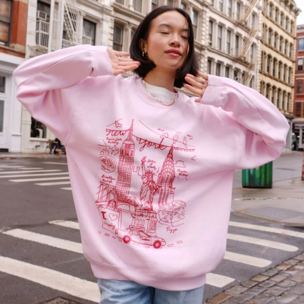 NYC Pink Graphic Sweatshirt